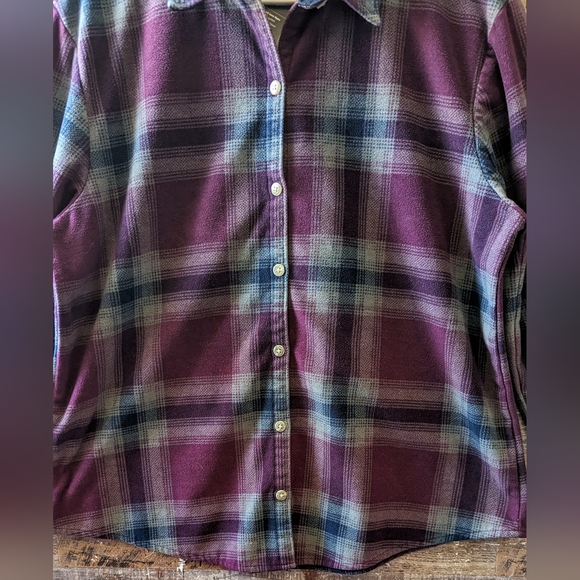 Upcycled Wild Soul W Painted Aztec Plaid Fleece like Shacket - Picture 10 of 14